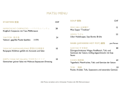 MATSU MENU - Intercontinental