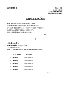 生産中止品のご案内