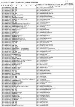 ホームページを利用して古物取引を行う古物商に関する事項