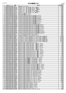 RC926製品リスト