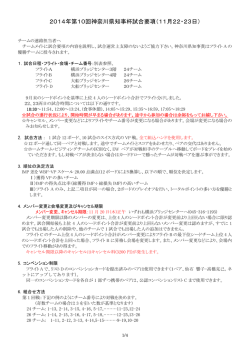 2014年第10回神奈川県知事杯試合要項（11月22・23日）