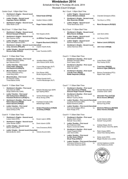 Schedule - Wimbledon