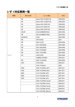 いすゞ対応車両一覧