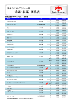 溶媒・試薬 価格表