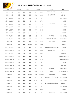 2014/12/14 最終戦 プラザ阪下 エントリーリスト