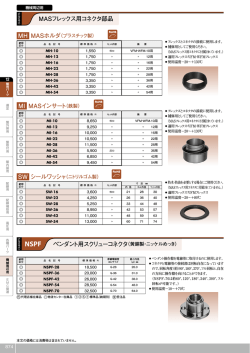MI MASインサート SW シールワッシャ MASフレックス用コネクタ部品