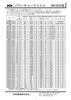 パワーチョークコイル NR2635型