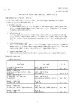 業務組織改正 - あべのハルカス近鉄本店