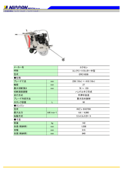 エクセン コンクリートカッター中型 ERC16DB 仕様 ブレード寸法 mm 256
