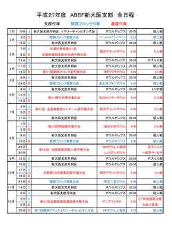 平成27年度 ABBF新大阪支部 全日程