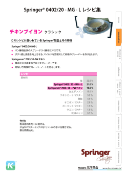 Springer&reg; 0402/20 - MG - L レシピ集 チキンブイヨン チキンブイヨン