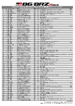 第4戦@富士スピードウェイ エントリーリスト