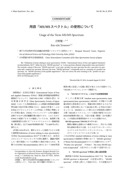用語「MS/MSスペクトル」の使用について