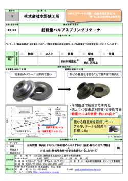 株式会社水野鉄工所 超軽量バルブスプリングリテーナ