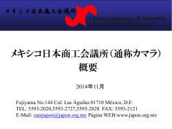 概要 - メキシコ日本商工会議所
