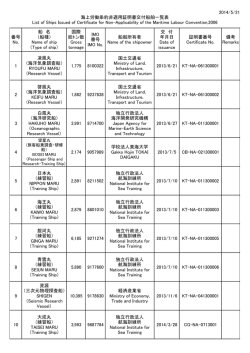 2014/5/21 1 凌風丸 （海洋気象調査船） RYOUFU MARU