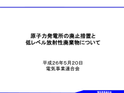 原子力発電所の廃止措置と低レベル放射性廃棄物について PDF形式