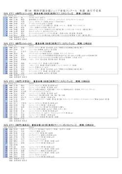 第1回 桐朋学園全国ジュニア音楽コンクール 本選 進行予定表