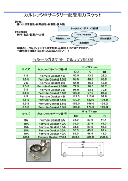 カルレッツ&reg;サニタリー配管用ガスケット（PDF）