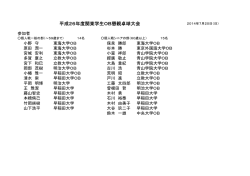 平成26年度関東学生OB懇親卓球大会