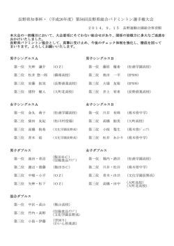 結果 - 長野県バドミントン協会