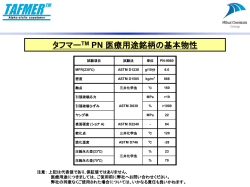 タフマー &trade; PN 医療用途銘柄の基本物性 (PDF:101KB)