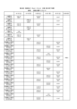 9/14（日） - 京都市テニス協会
