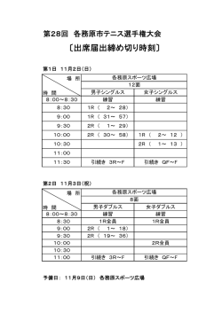 〔出席届出締め切り時刻〕