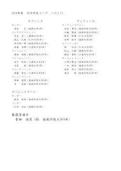 最優秀選手 青柳 徳晃（RB 西南学院大学4年）