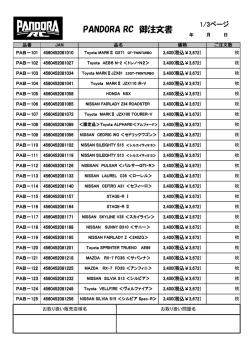 販売店用注文書 - PANDORA RC