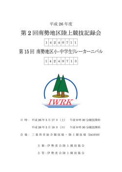 IW WRK RK - IWRK伊勢度会陸上競技協会