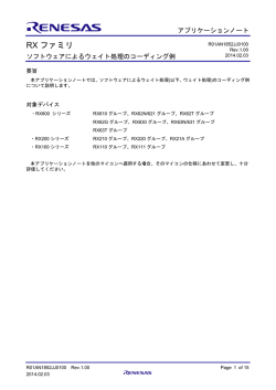RX ファミリ - Renesas Electronics
