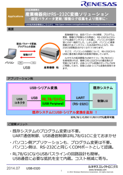 産業機器向けRS-232C変換ソリューション RL78/G1C※