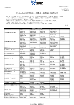 Wohler/PANORAMAdtv一部製品 生産完了のお知らせ