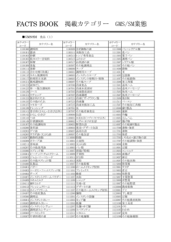 FACTS BOOK 掲載カテゴリー GMS/SM業態