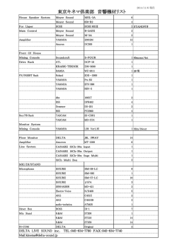 東京キネマ倶楽部 音響機材リスト