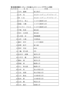 1 川内 優輝 埼玉県庁 2 山本 亮 SGホールディングスグループ 3 西 仁史