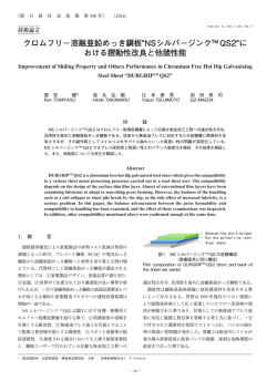 クロムフリー溶融亜鉛めっき鋼板&ldquo;NSシルバージンクTM QS2&rdquo;に おける摺