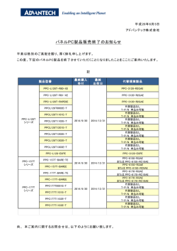 PPCシリーズ一部製品 販売終了のお知らせ