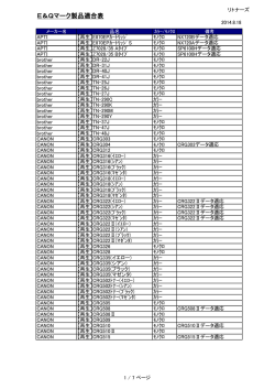E＆Qマーク製品適合表