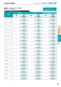GAUGES STOCK LIST ねじゲージ在庫一覧表 管用テーパねじゲージ（TG）
