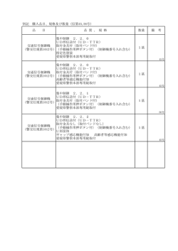別記 購入品目、規格及び数量（信第45,56号） 交通信号