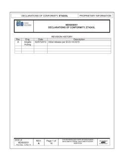 DECLARATIONS OF CONFORMITY, ET4243L PROPRIETARY