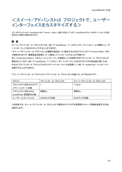 ＜スイート/アドバンストUI プロジェクトで、ユーザー インターフェイスを