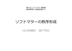 ソフトマターの秩序形成