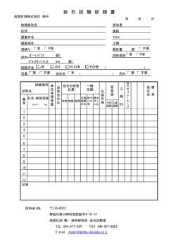 岩 石 試 験 依 頼 書