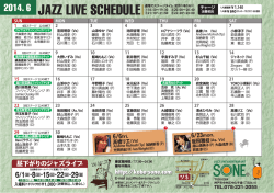 2014. 6 JAZZ LIVE SCHEDULE