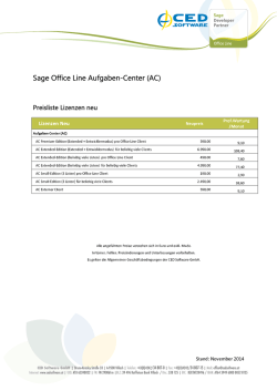 Aufgaben-Center Preisliste