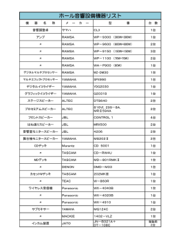 ホール音響設備機器リスト