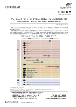 デジタルカメラ「Xシリーズ」用交換レンズ開発ロードマップの最新情報を公開